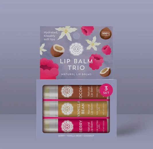 Berry, Vanilla and Coconut Lip Balm Trio