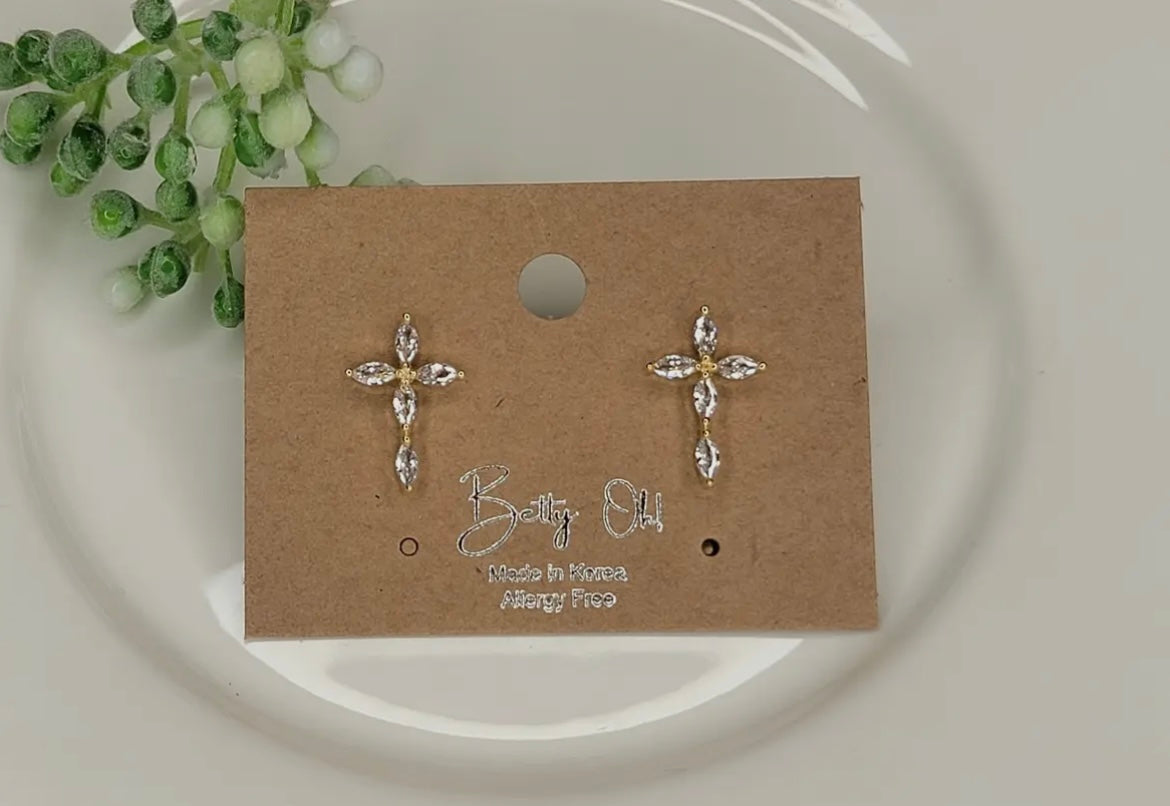 Cross Post Earrings