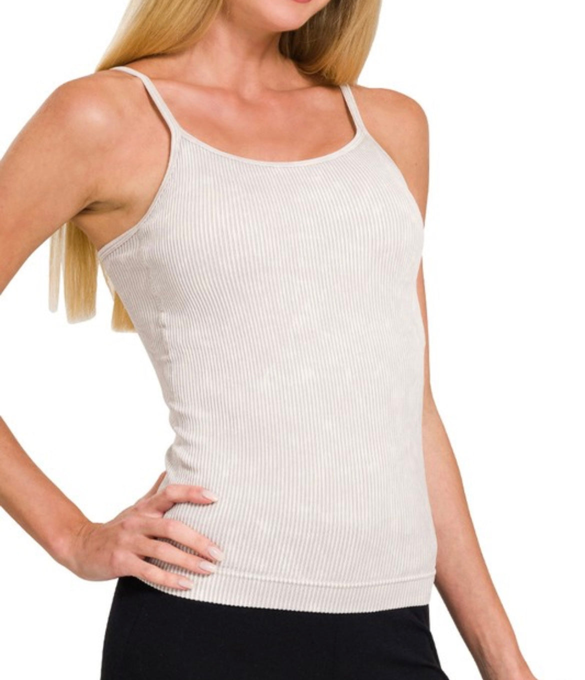 Stone Washed Ribbed Seamless Tank