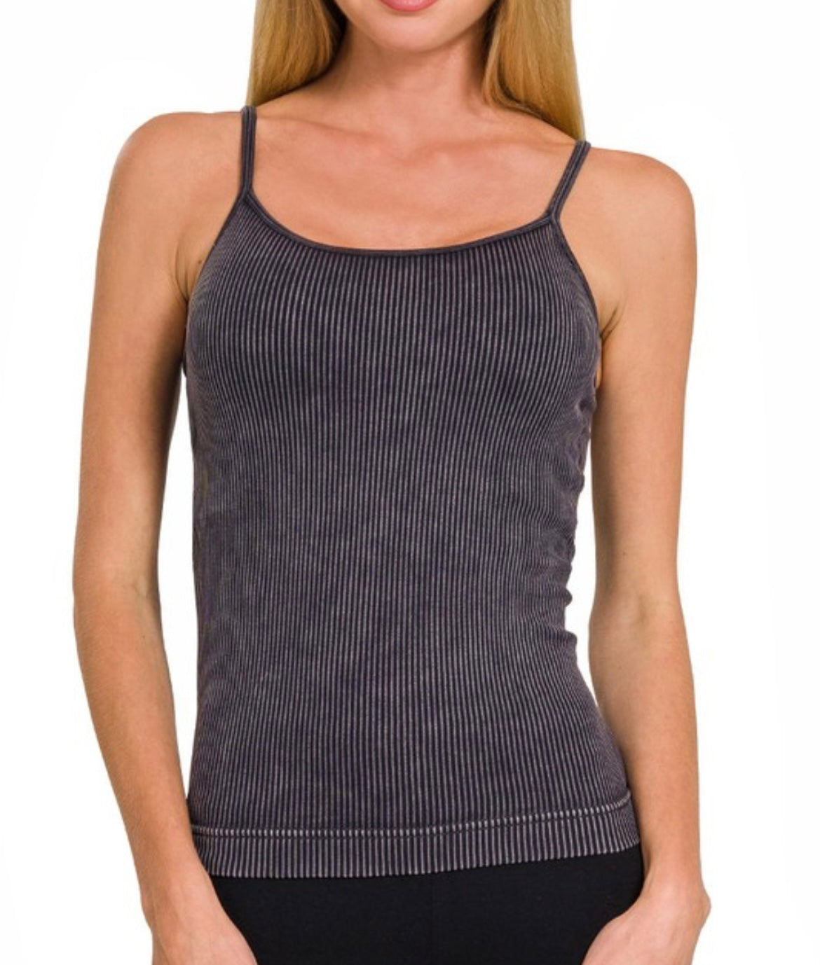 Stone Washed Ribbed Seamless Tank