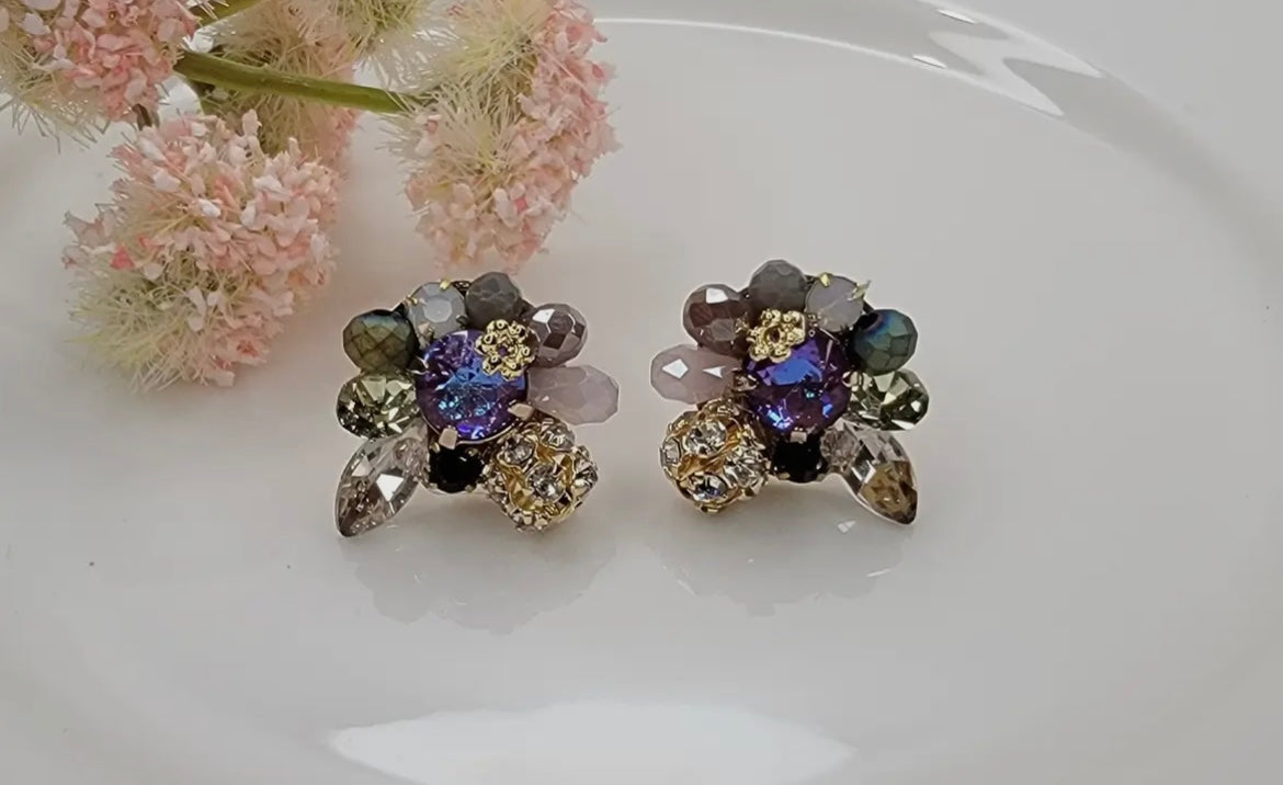 Handmade Pearl and Swarovski Elements Earrings