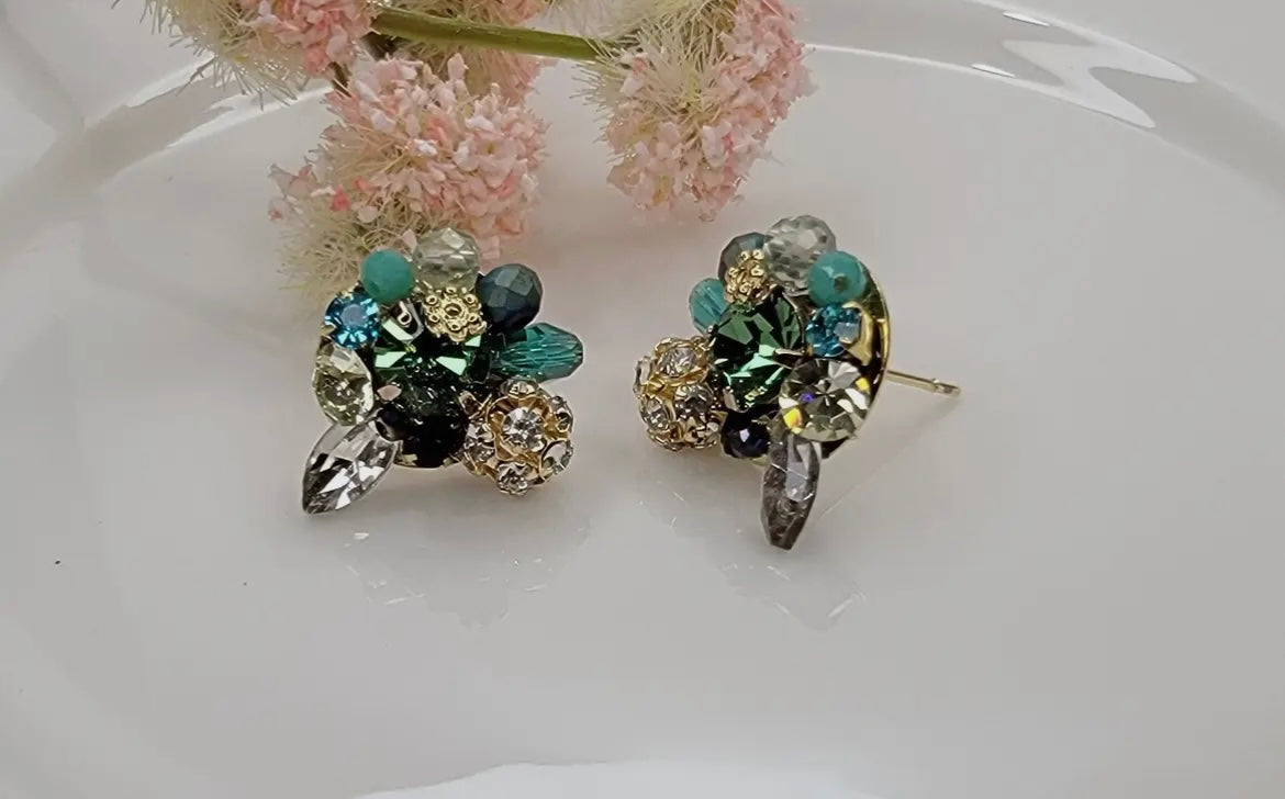 Handmade Pearl and Swarovski Elements Earrings