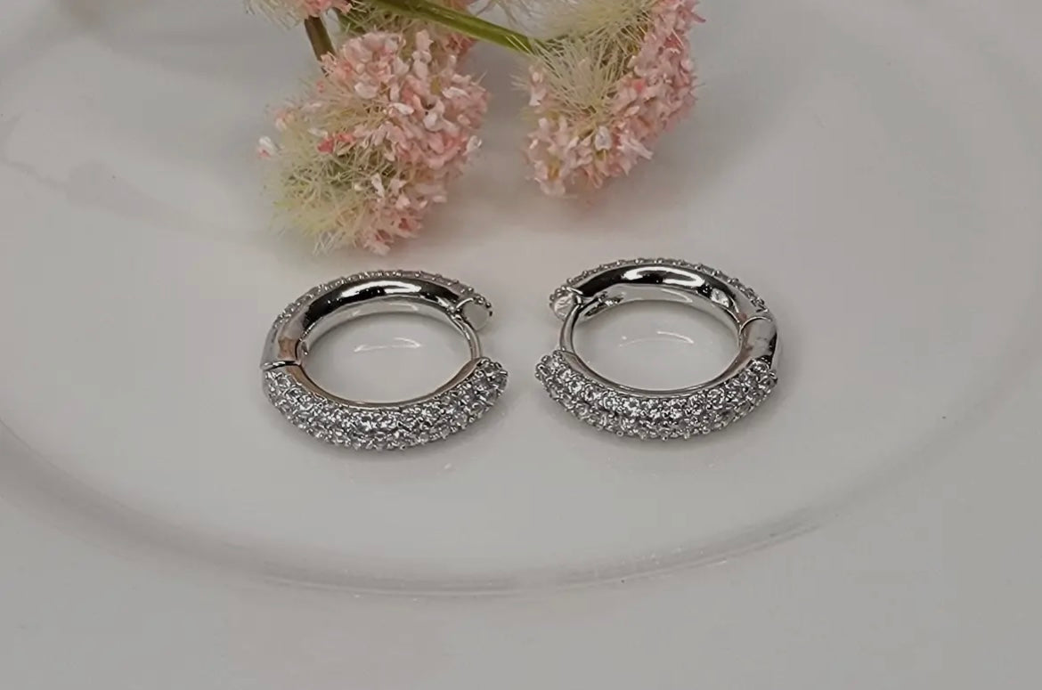 Small Sparkly Clicker Hoops