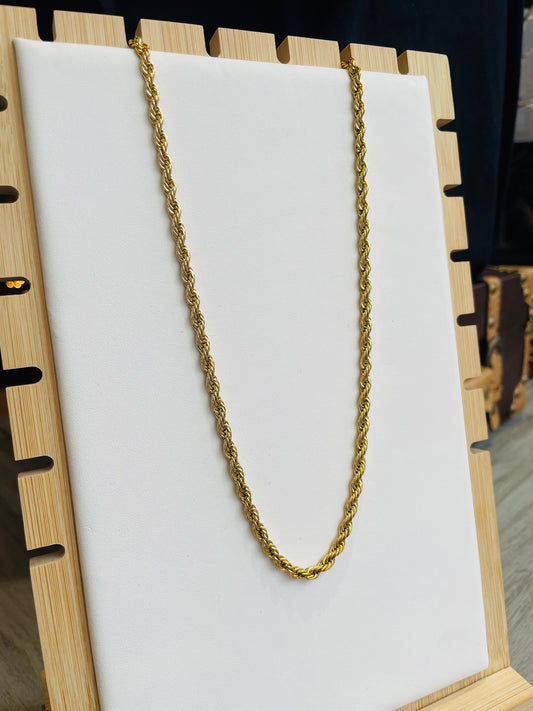 18K Gold Coated Stainless Steel Rope Chain Necklace