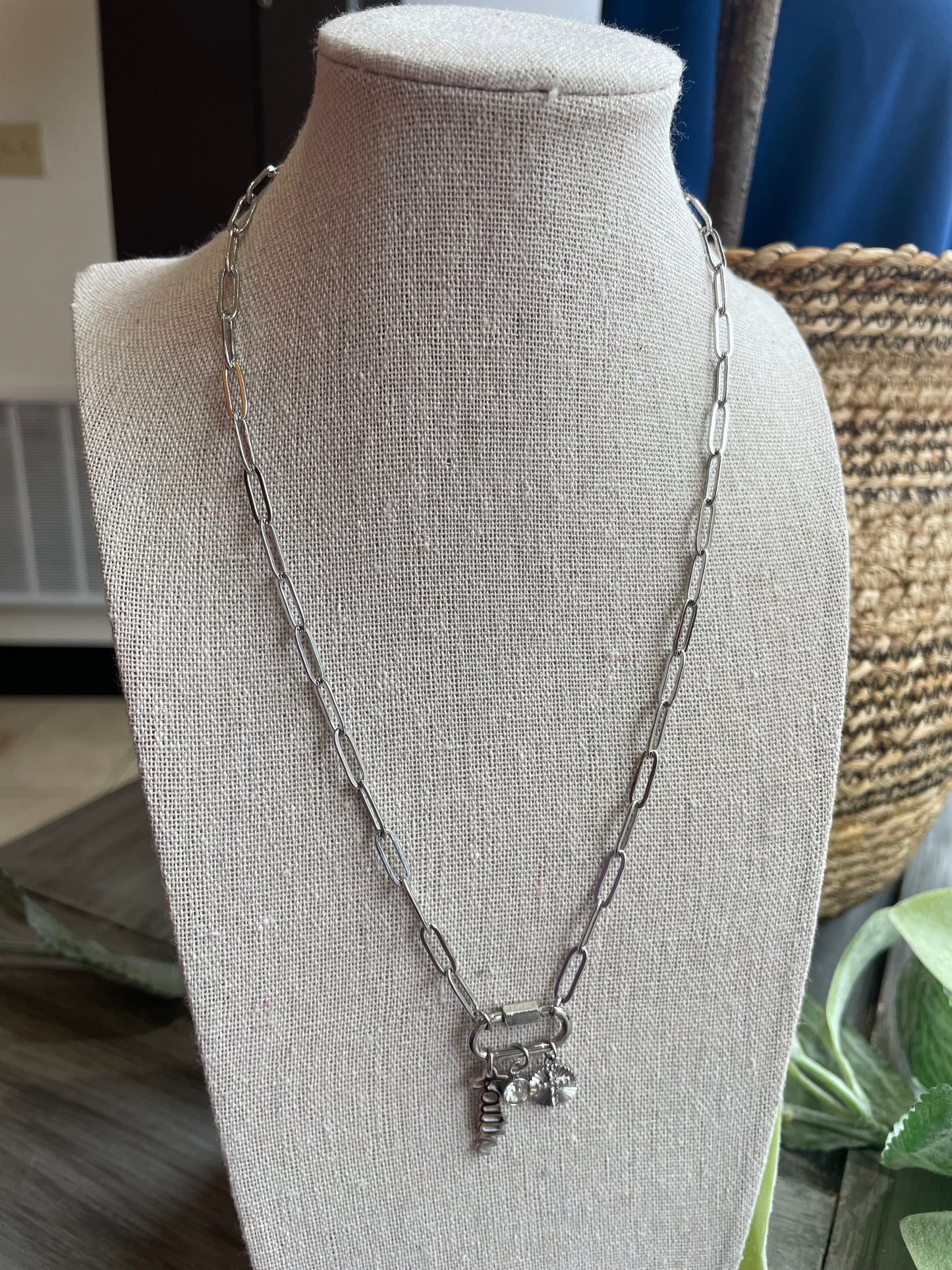Stainless Steel Faith Paperclip Chain Necklace