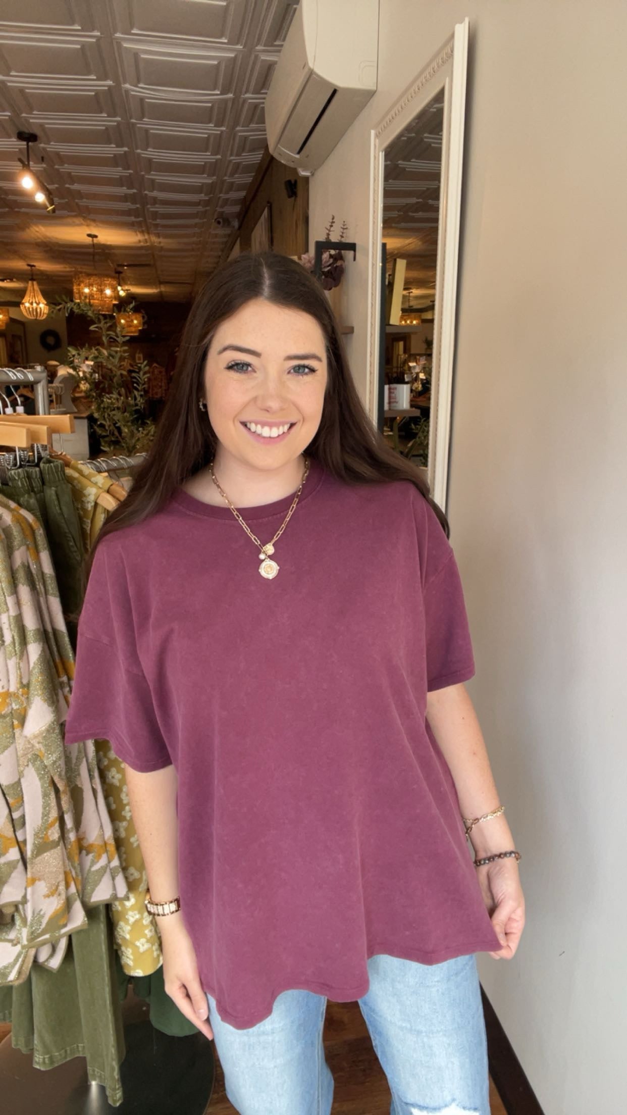 Dark Cherry Oversized T-Shirt