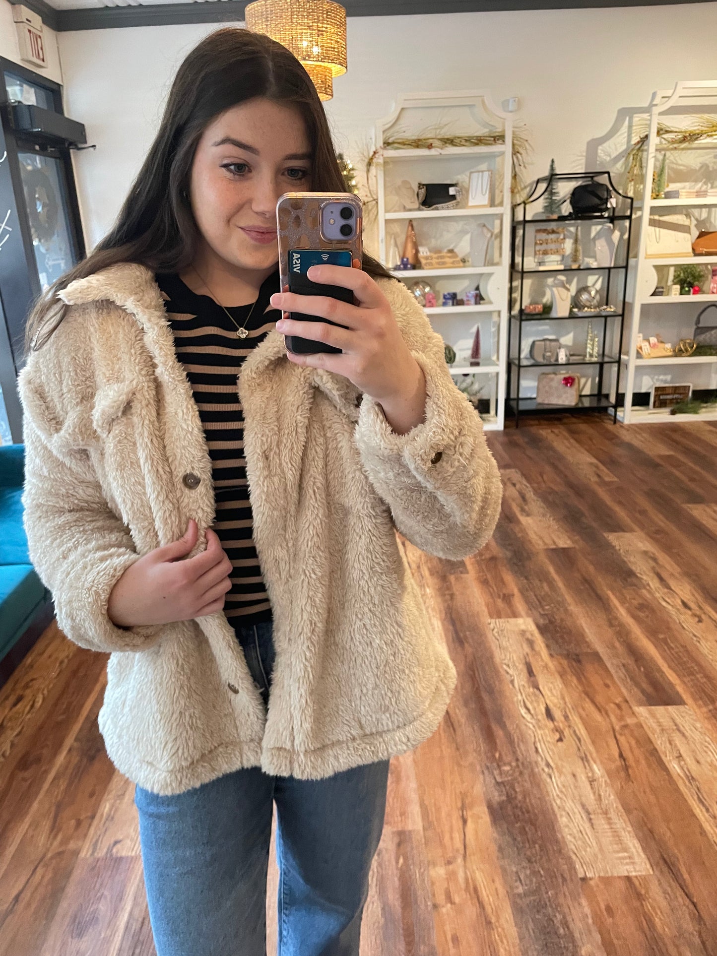 Tan Faux Fur Shacket