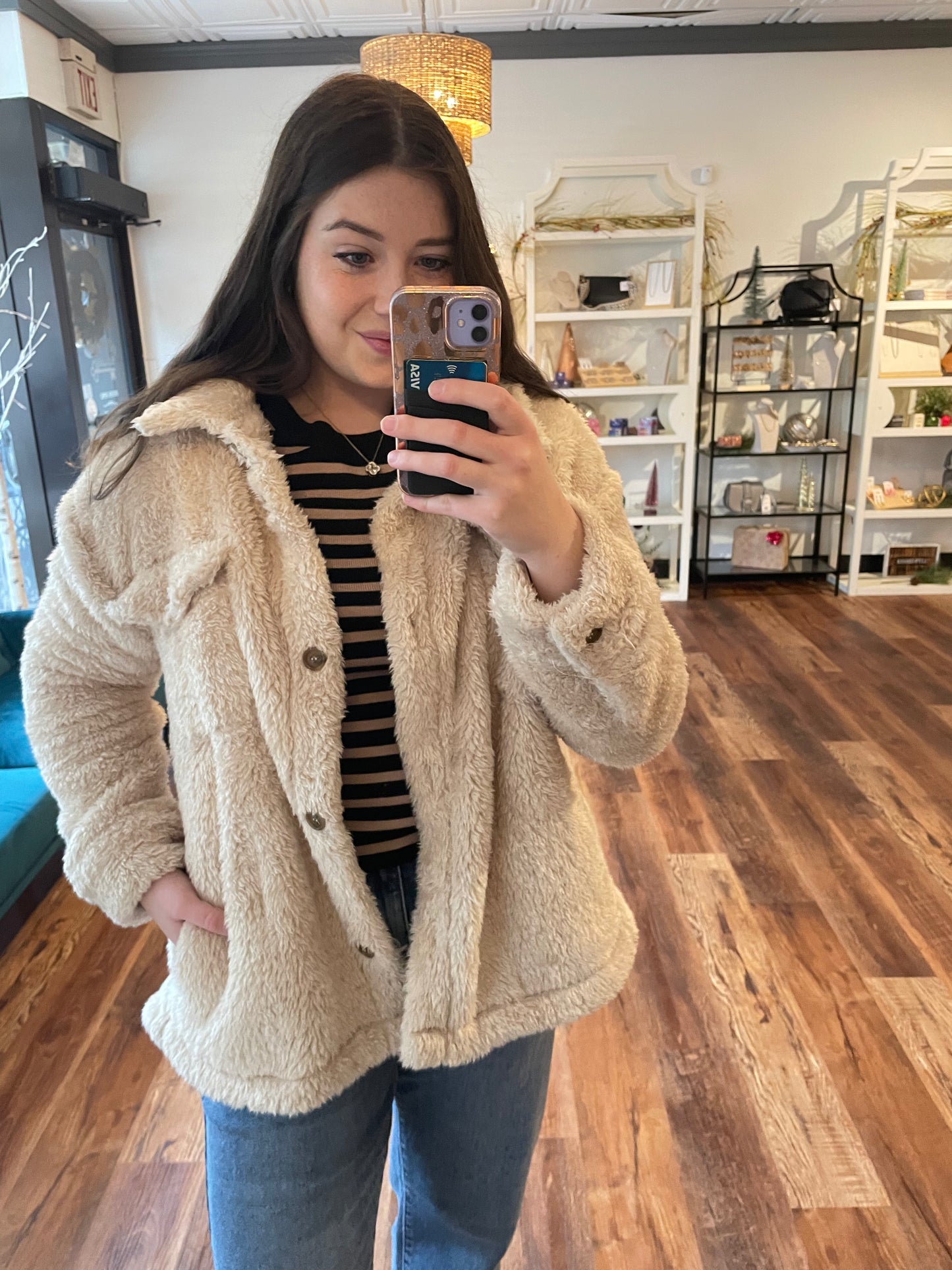 Tan Faux Fur Shacket