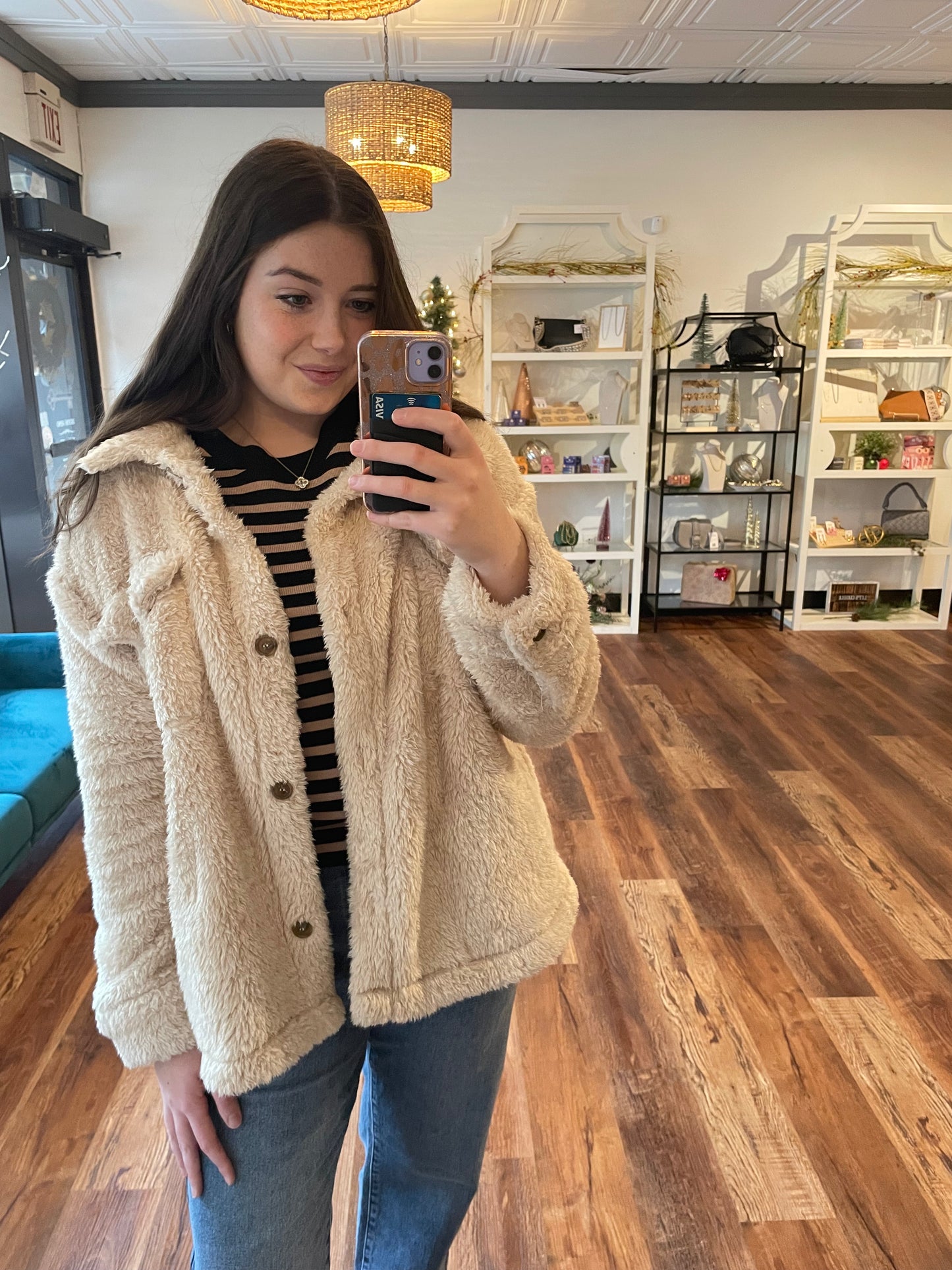 Tan Faux Fur Shacket