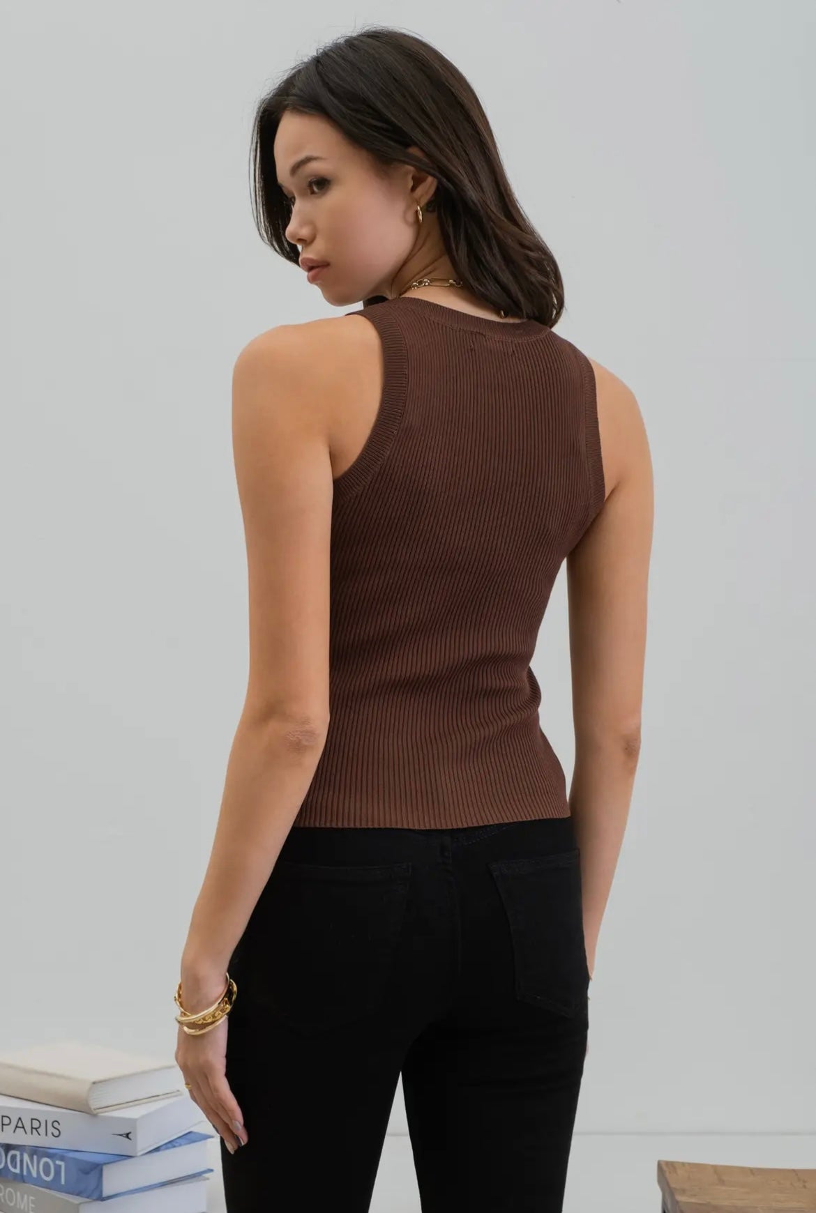 Brown Sweater Tank
