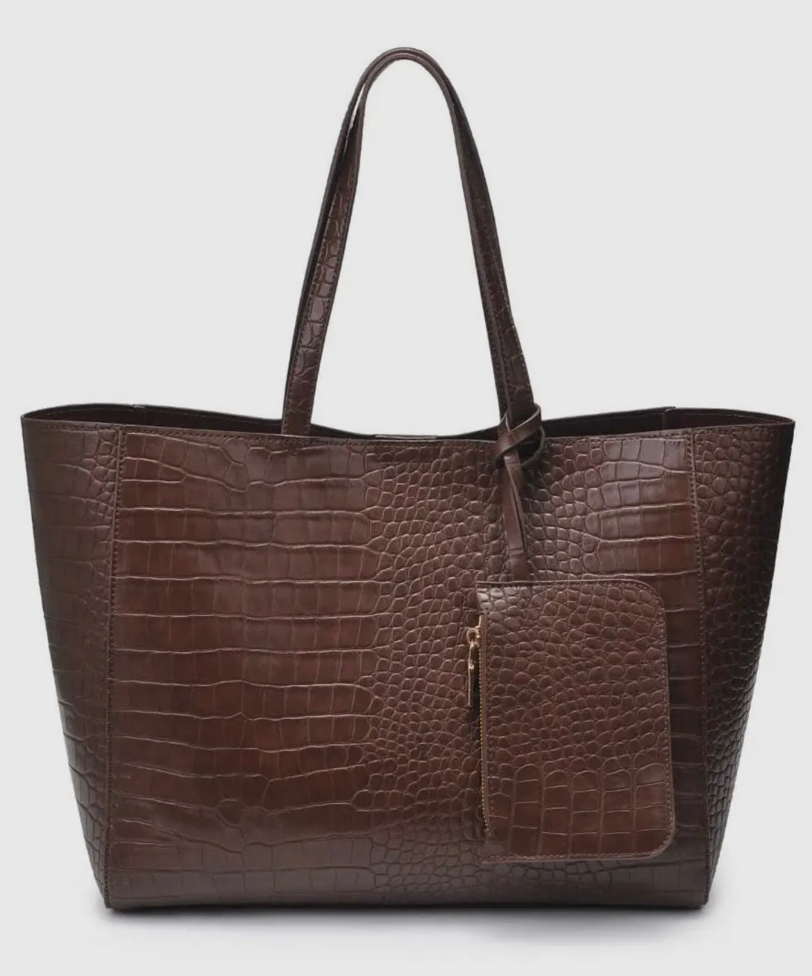 Vegan Leather Croc Print Tote Bag