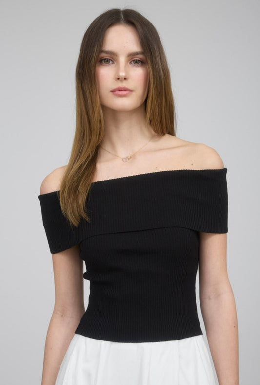 Black Off the Shoulder Top