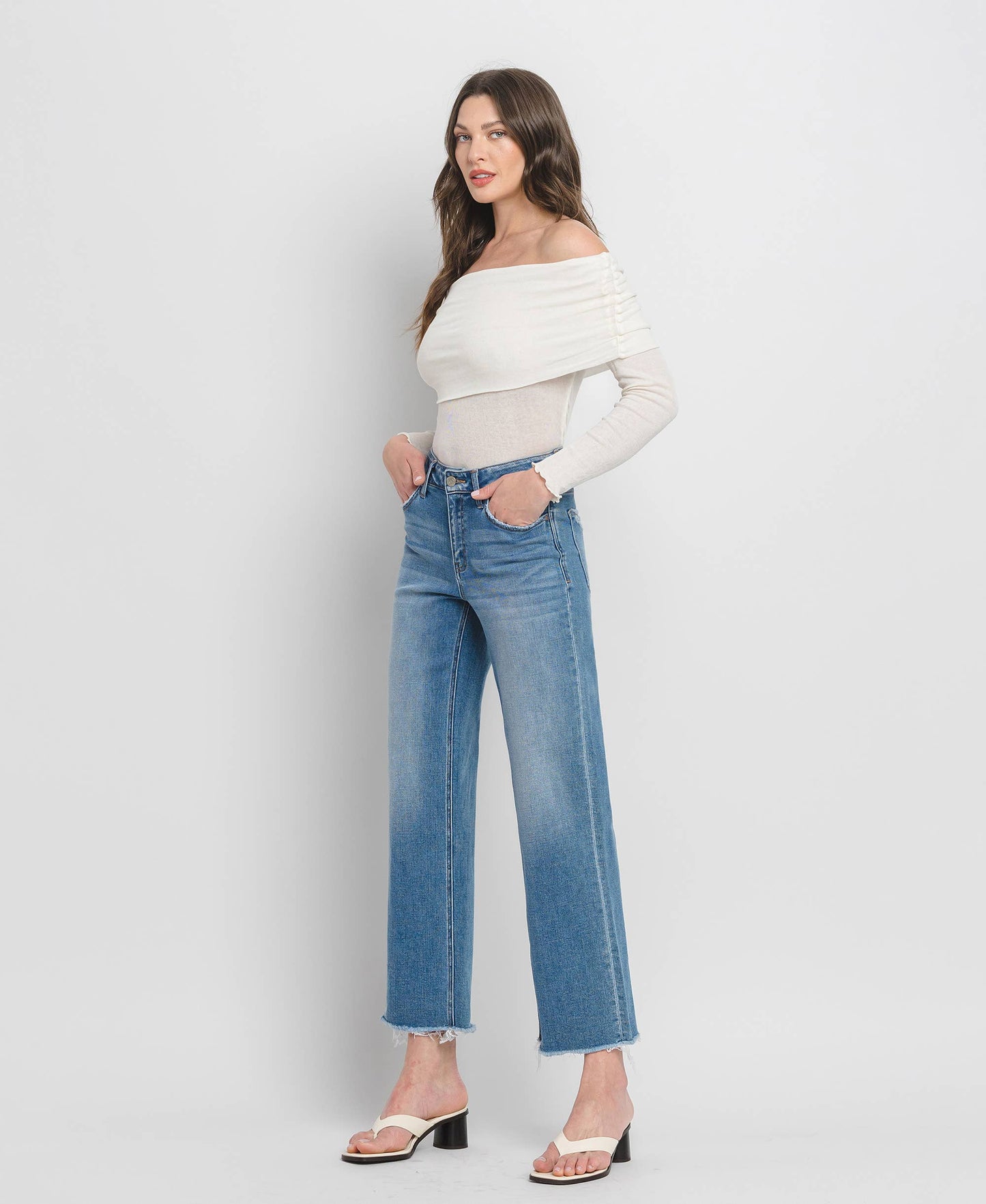 EVENING STARvHIGH RISE DAD JEANS