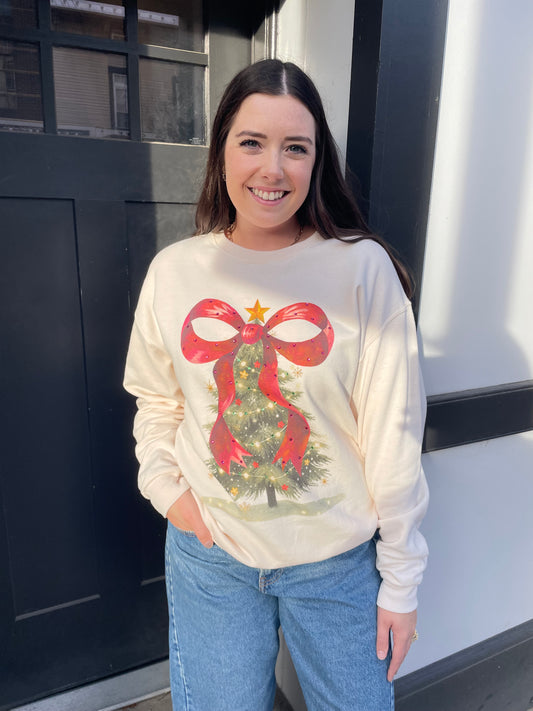 Christmas Tree Rhinestone Graphic Sweatshirt