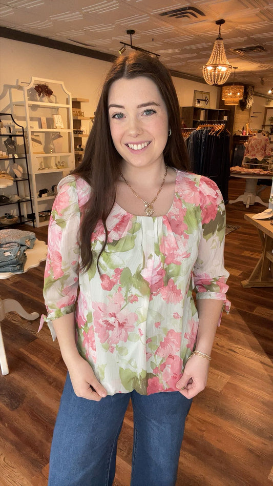 Sage and Mauve Spring Breeze Blouse