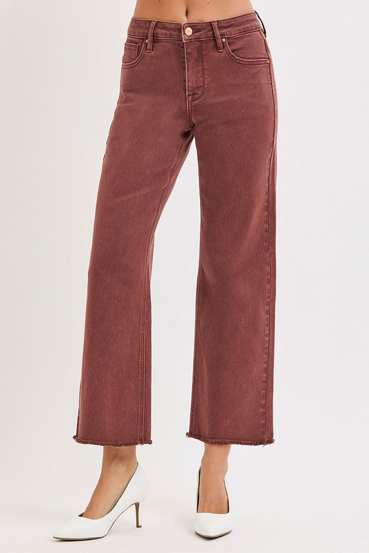 Chocolate Shimmer Mid-Rise Denim