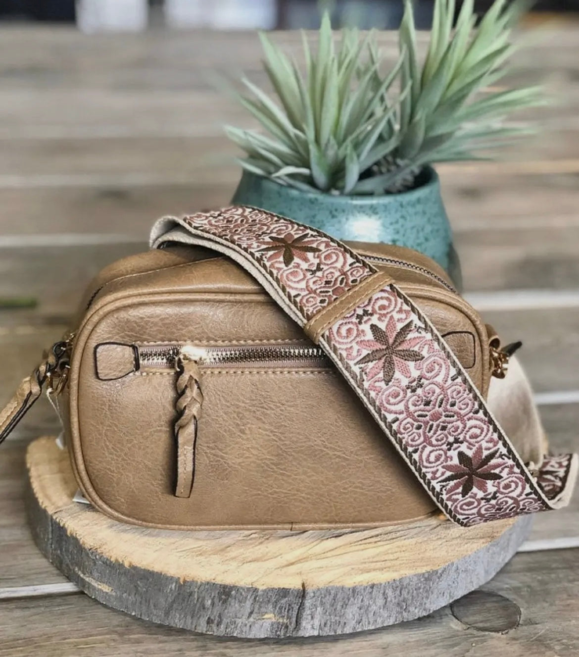 Boho Crossbody Bag with Guitar Strap