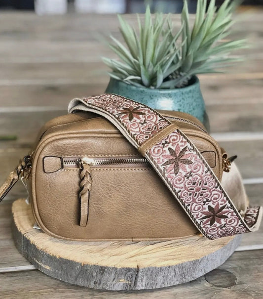 Boho Crossbody Bag with Guitar Strap