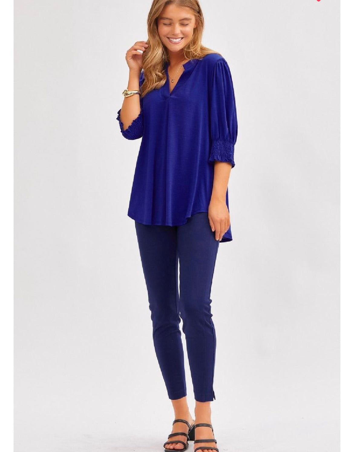 Royal Blue Smocked Top