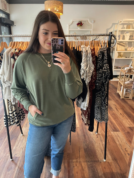 Olive French Terry Sweatshirt
