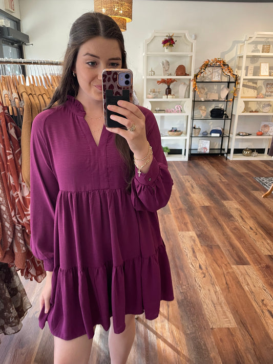 Plum Tiered Dress
