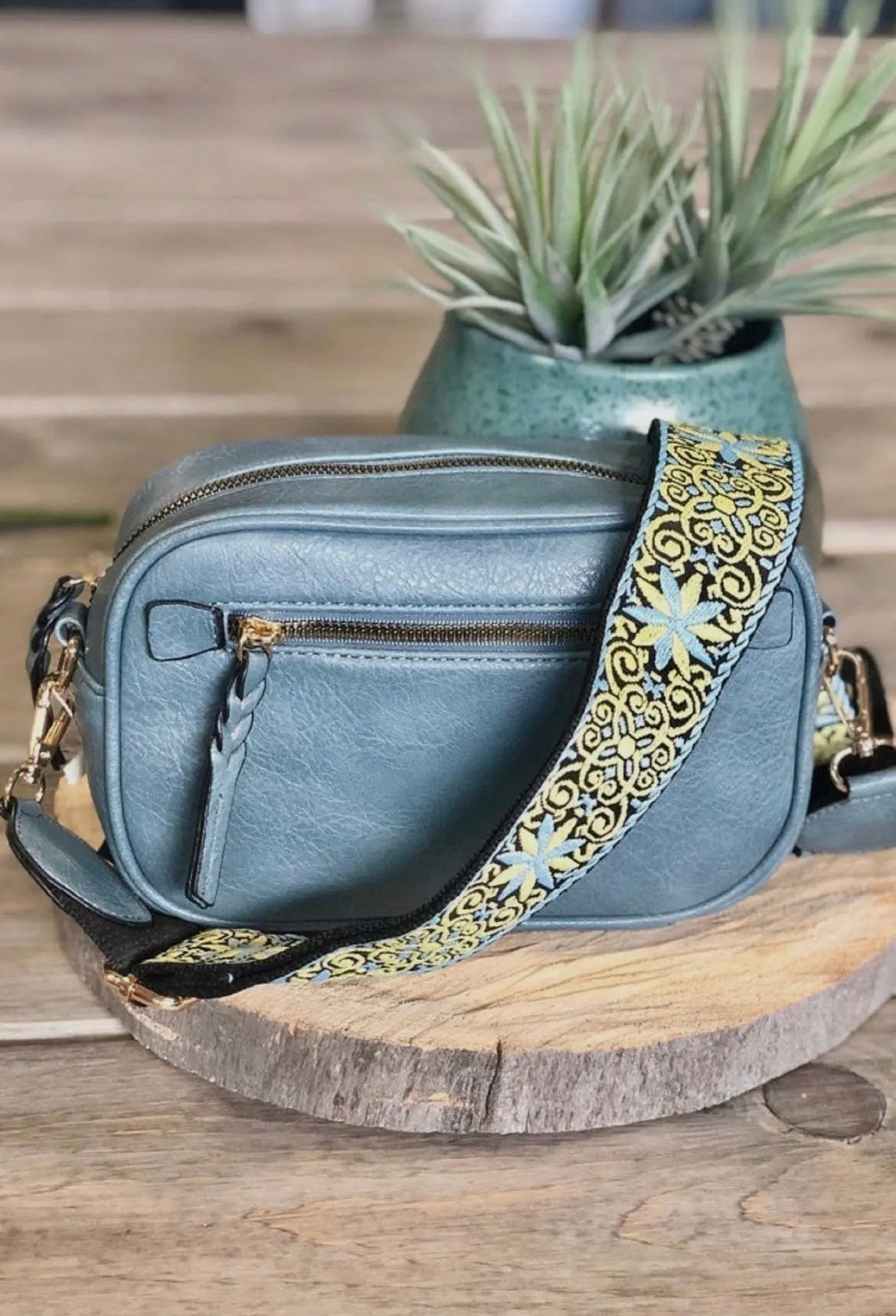Boho Crossbody Bag with Guitar Strap