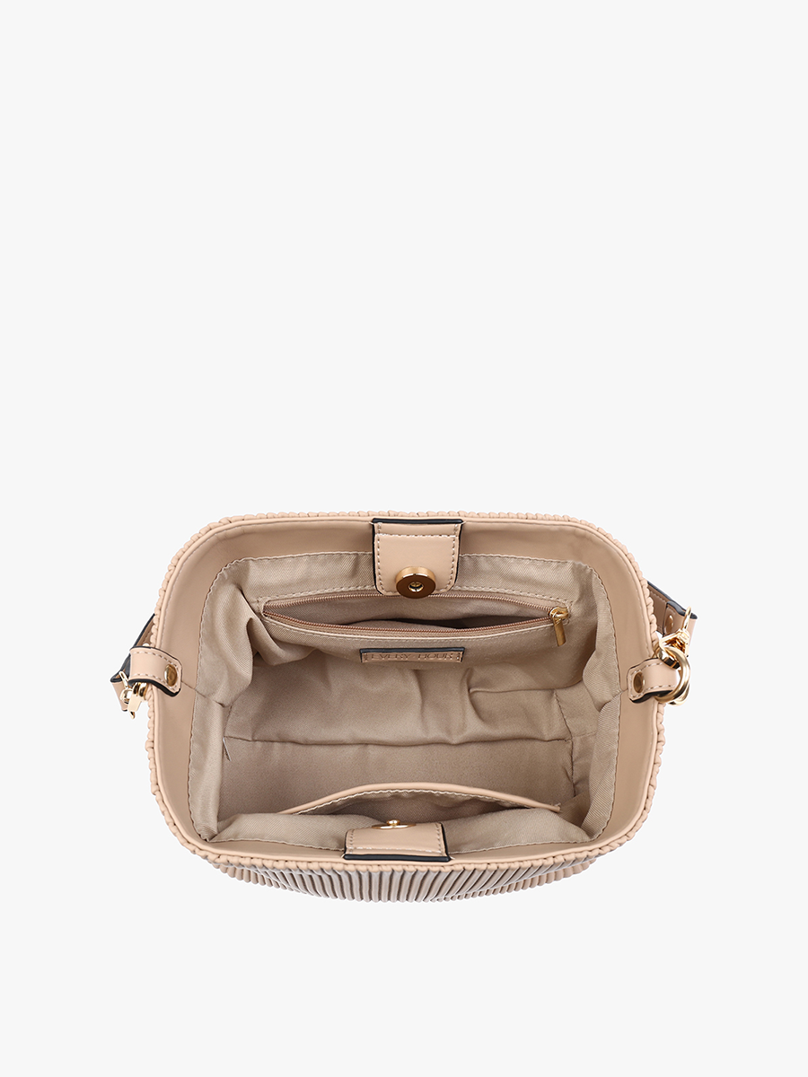 Taupe Dove Pleated Satchel w/ Large Handle