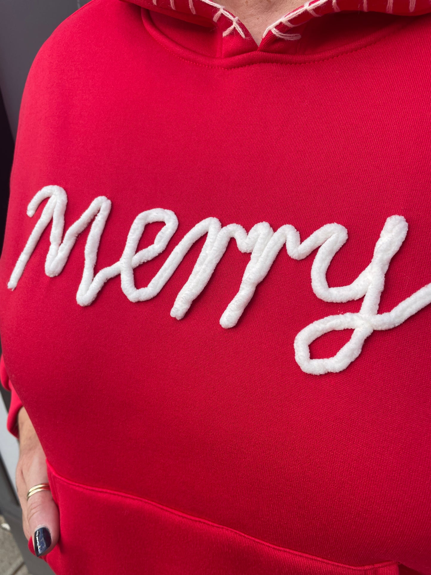 Red Merry Fleece Hoodie