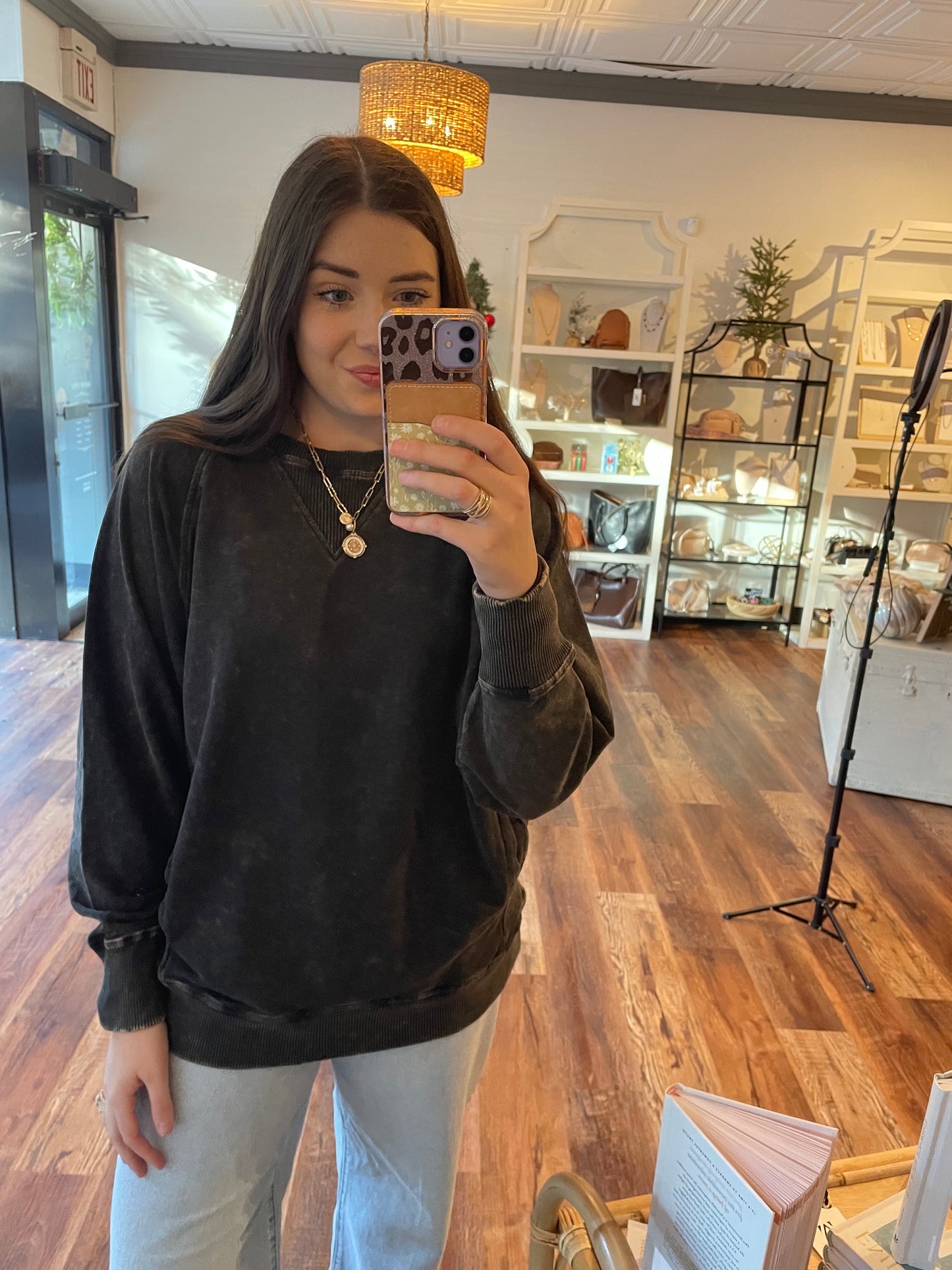 Ash Black French Terry Sweatshirt