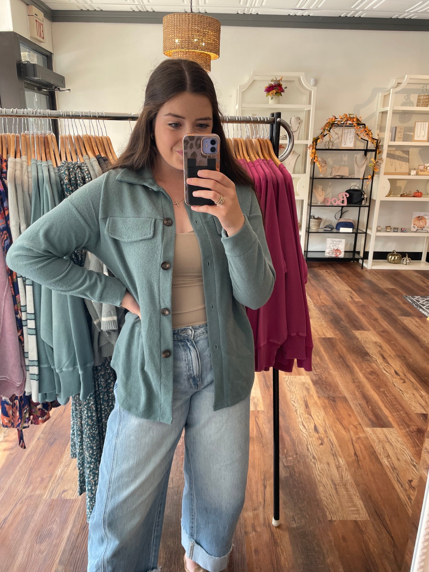 Dusty Teal Shacket