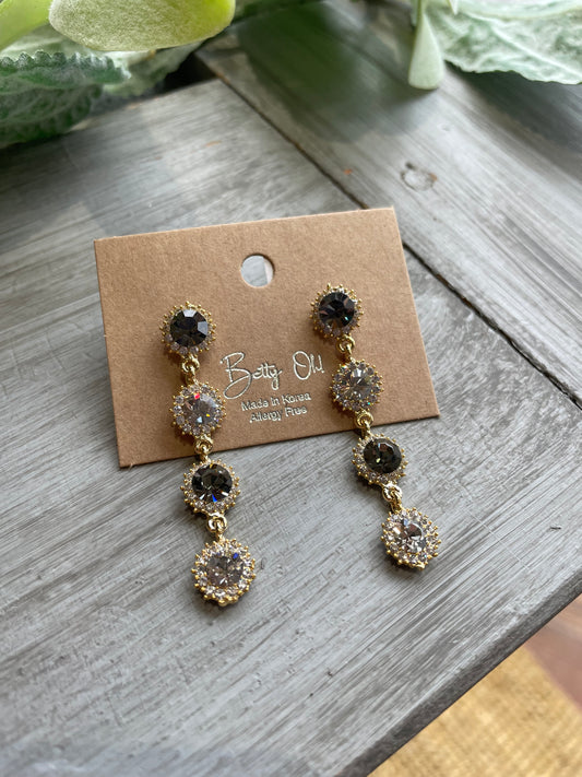 Swarovski Element Four Drop Earrings