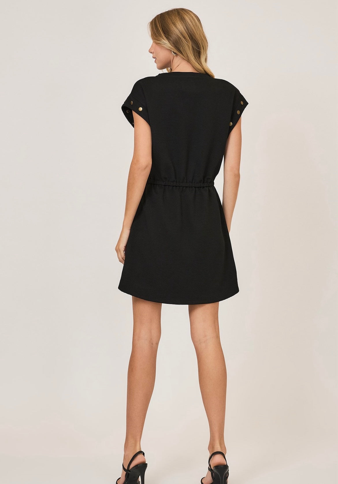 Black Ribbed Mini Dress