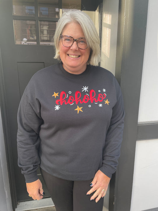 Ho Ho Ho Metallic Puff Crewneck