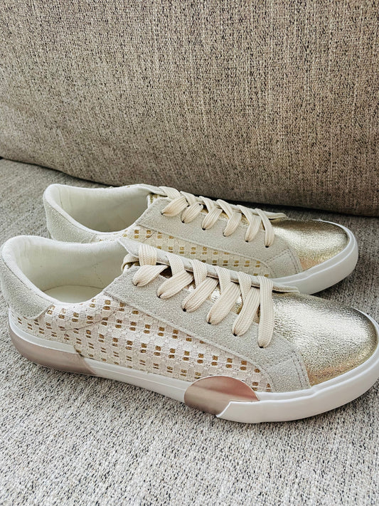 Ivory and Gold Sneaker