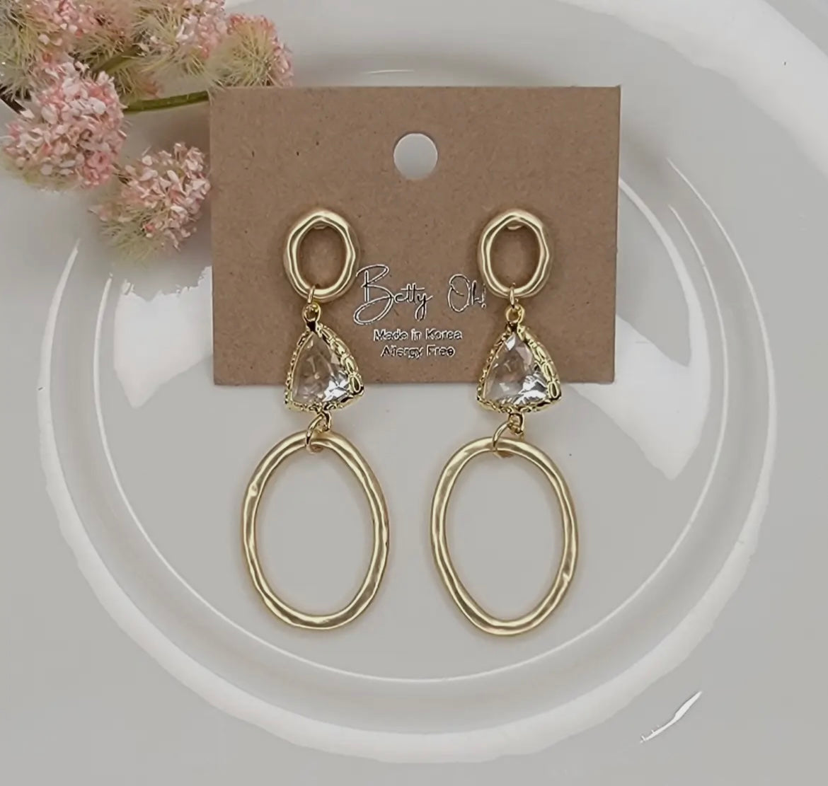 Matte Oval Dangle Earrings