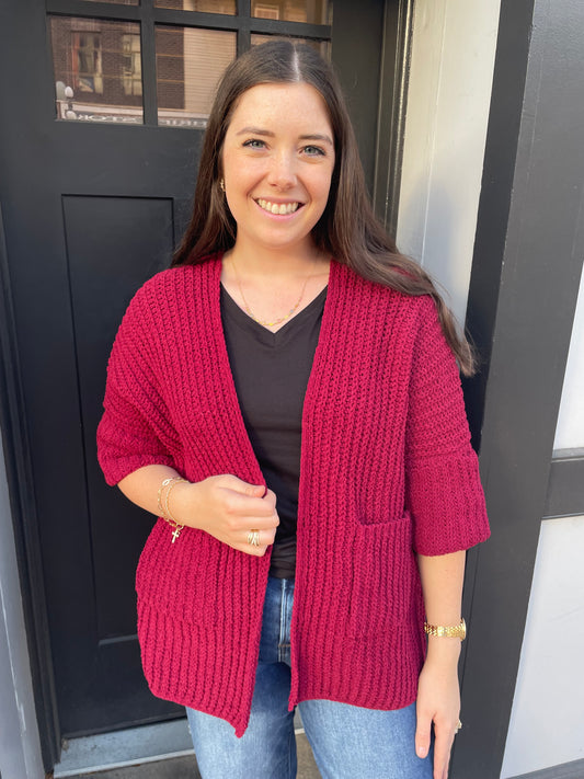 Cabernet Oversized Open Cardigan