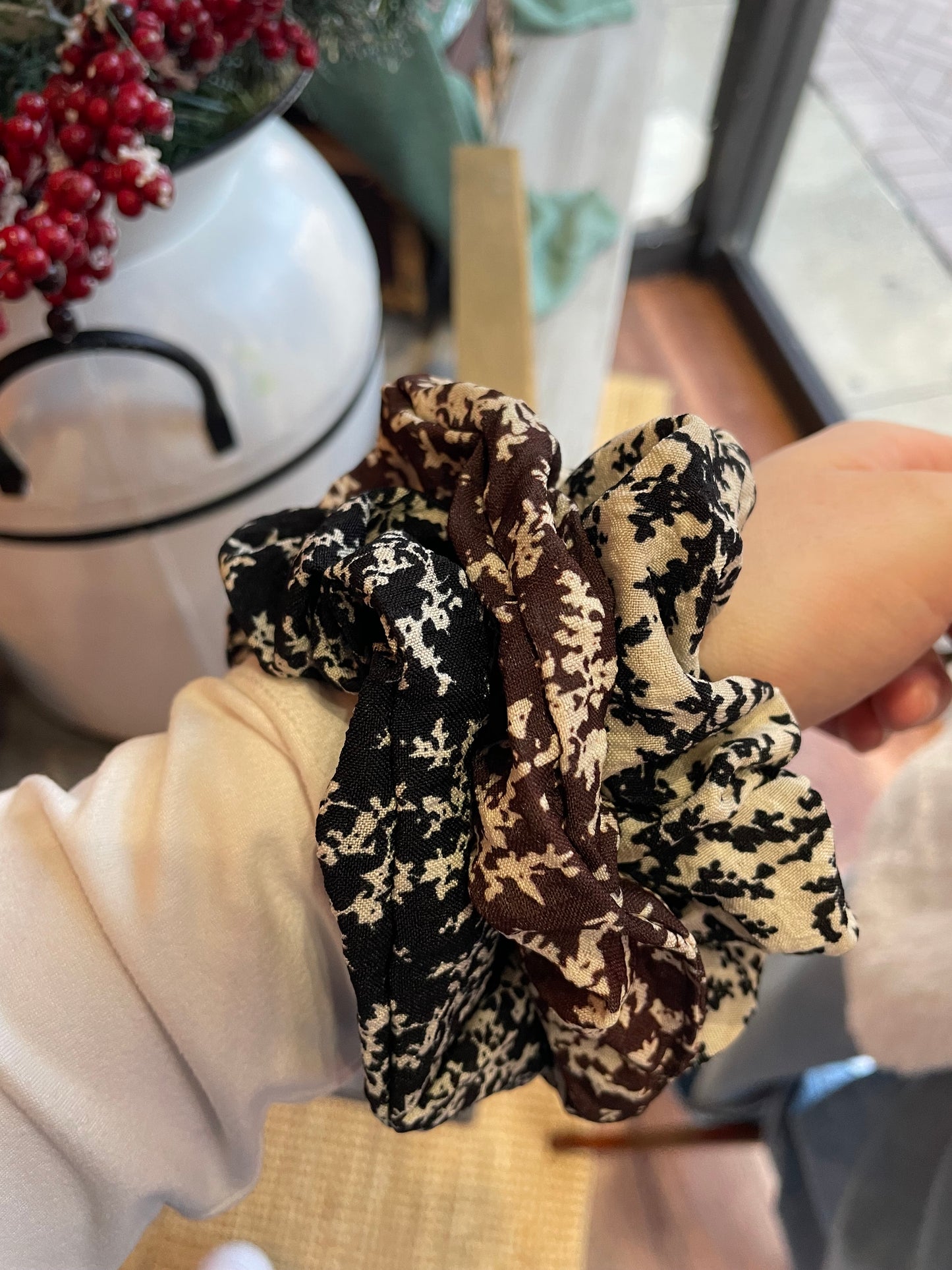 Floral Scrunchie Trio