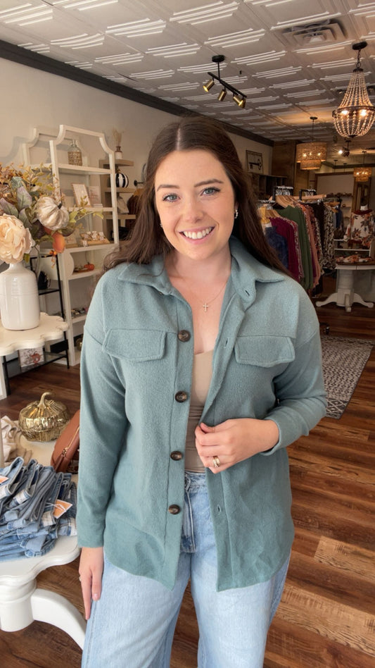 Dusty Teal Shacket