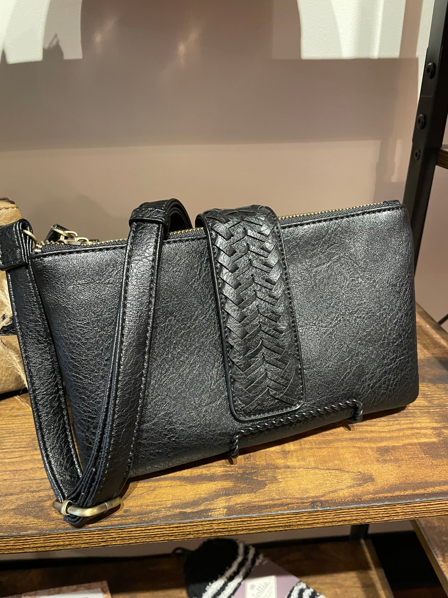 Crossbody Purse with Braided Closure