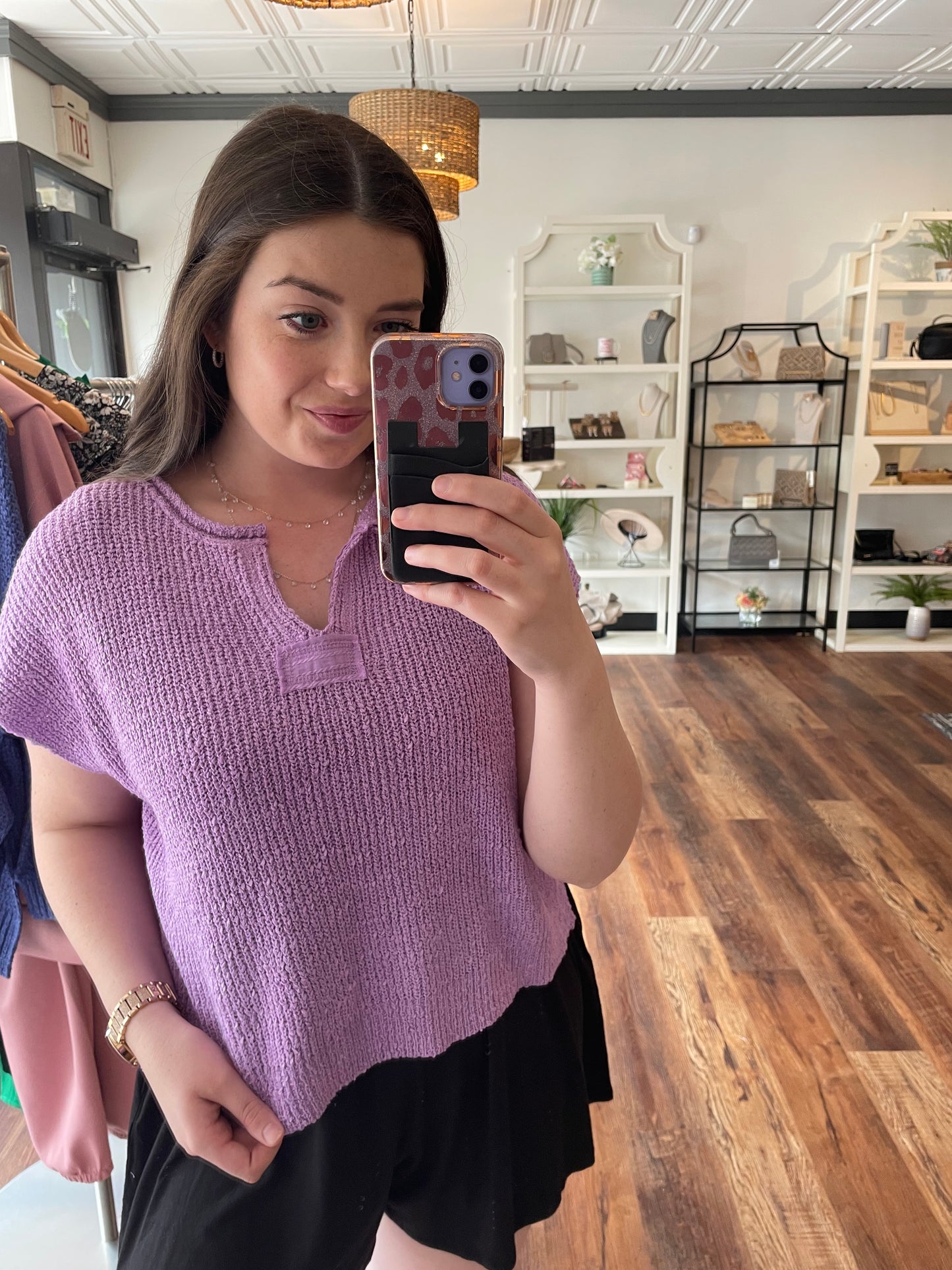 Lavender Knit Top
