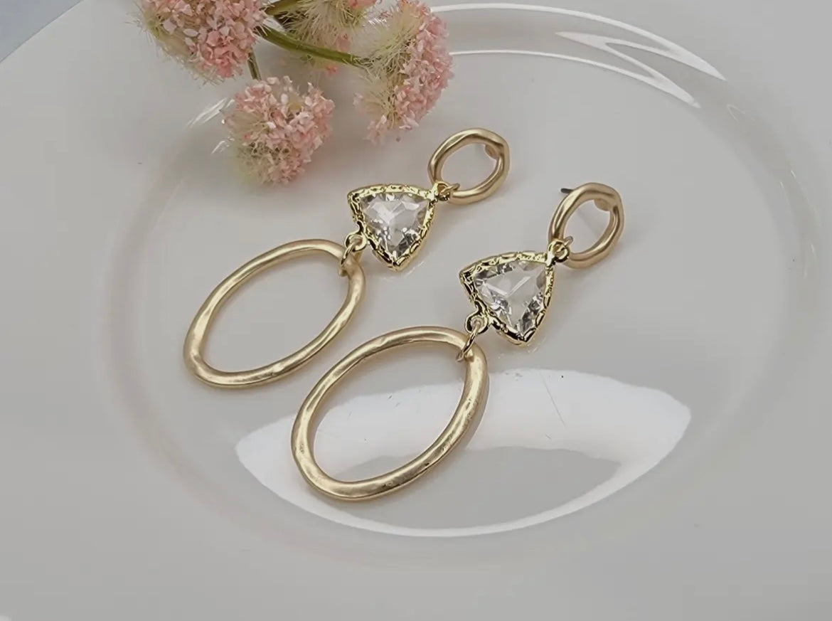 Matte Oval Dangle Earrings