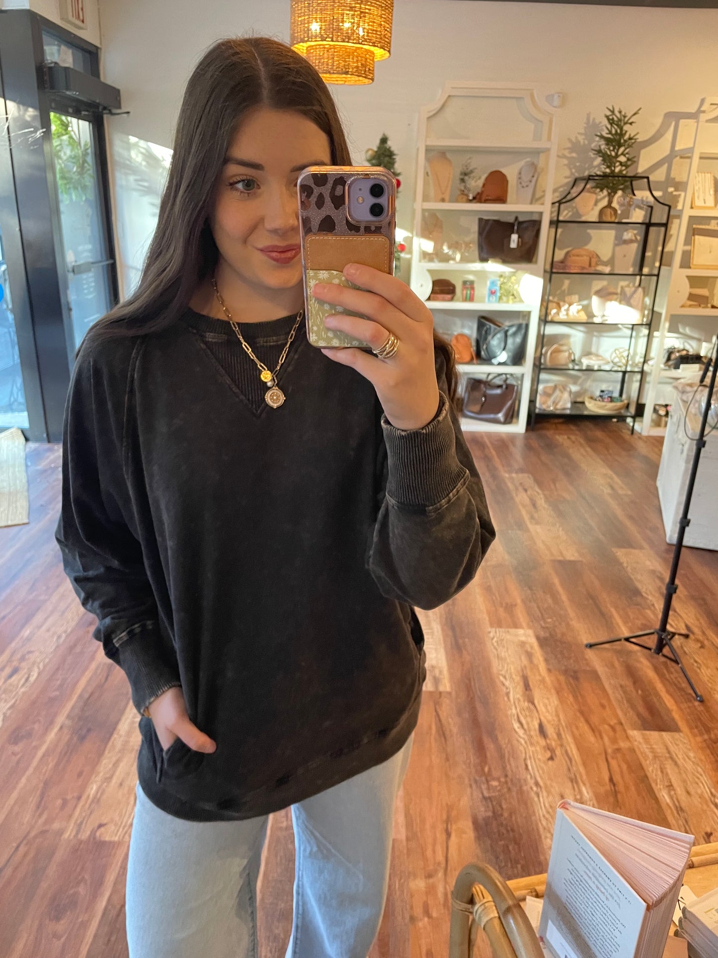Ash Black French Terry Sweatshirt