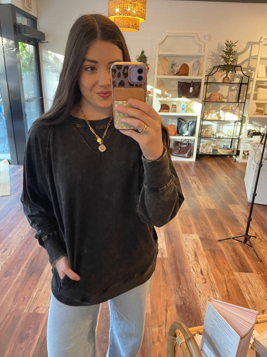 Ash Black French Terry Sweatshirt