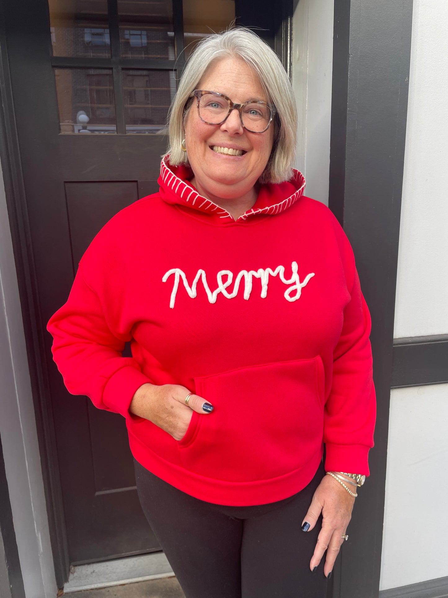 Red Merry Fleece Hoodie