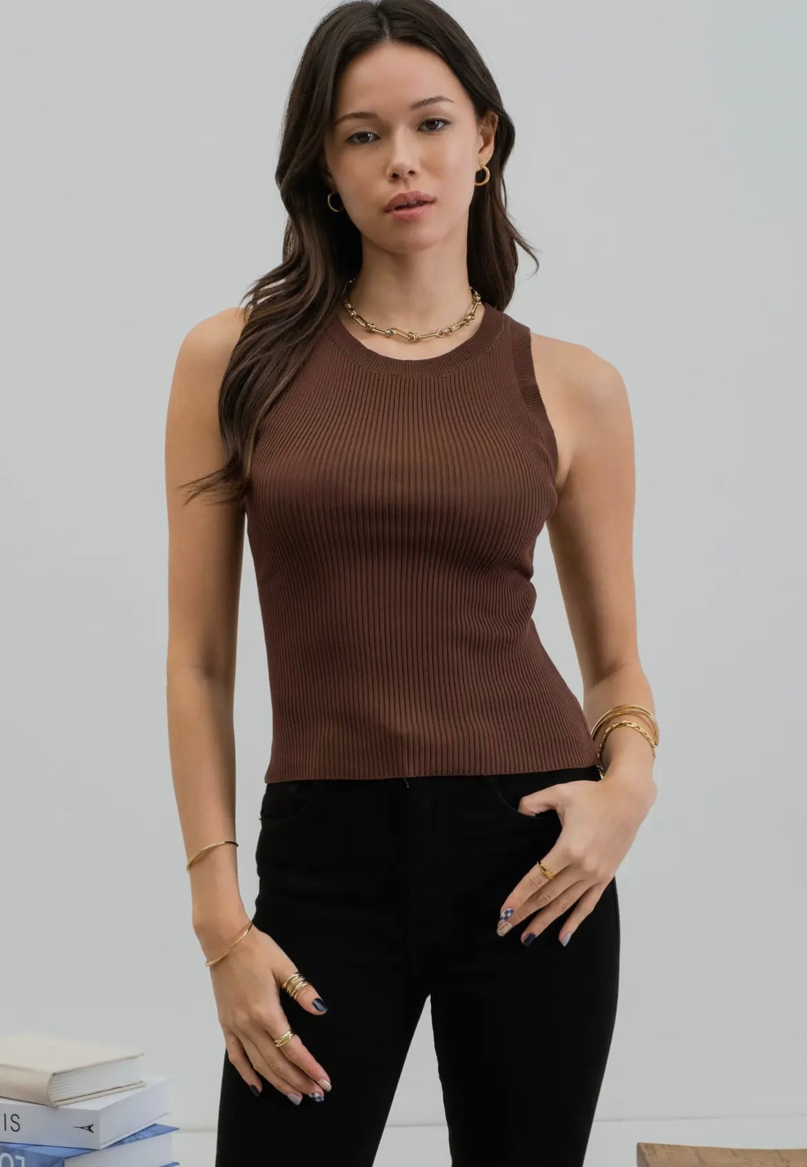 Brown Sweater Tank
