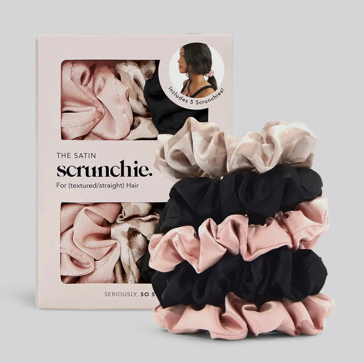 Satin Sleep Scrunchie 5-Piece Set