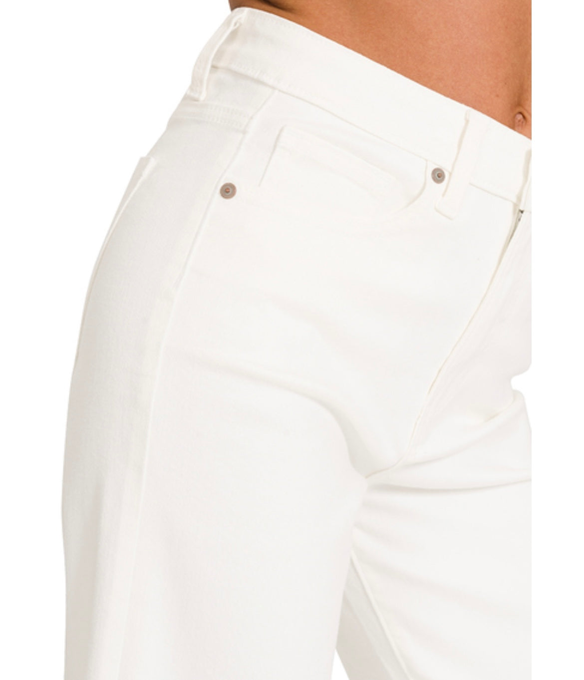White Wide Leg Cropped Pants