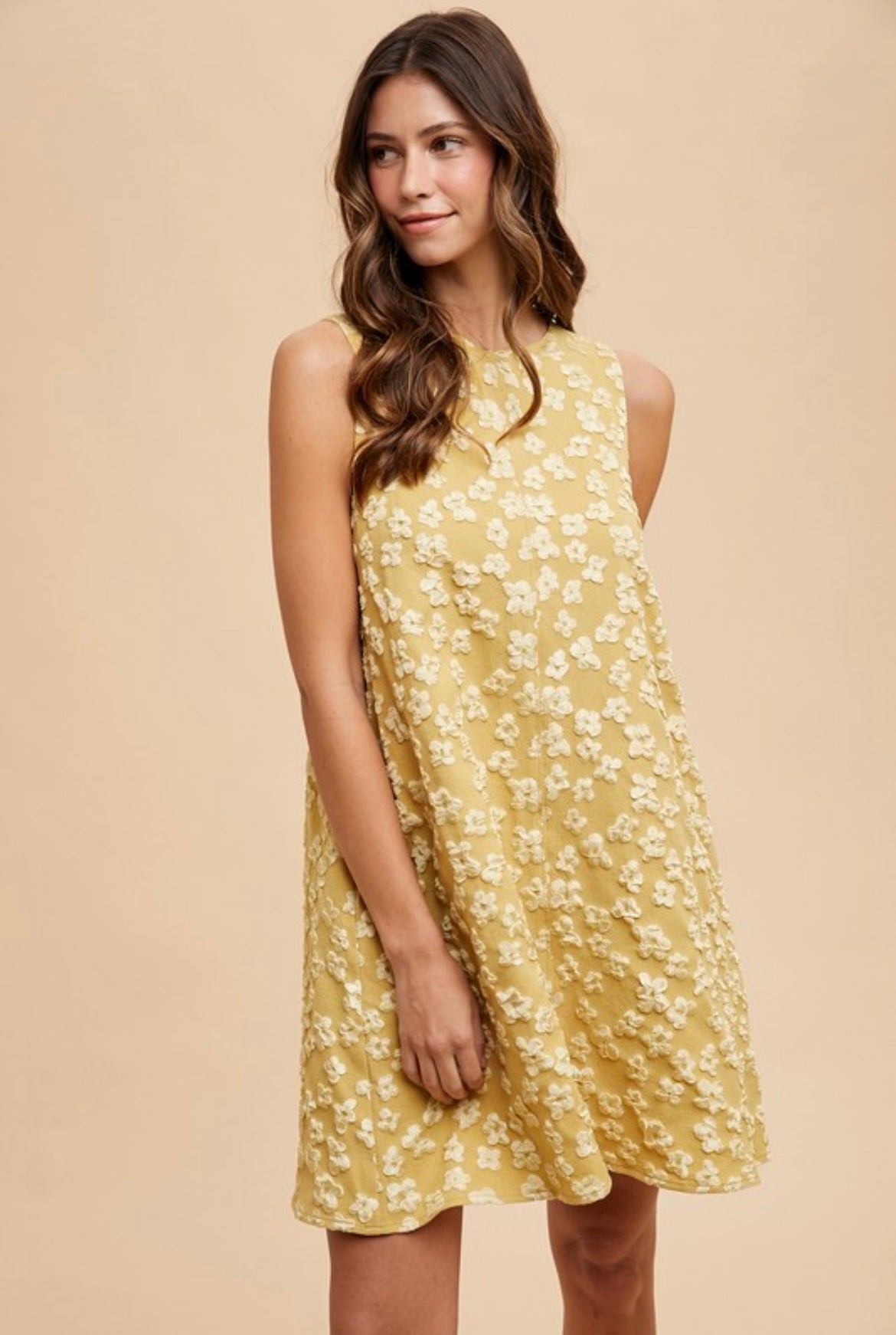 Marigold Floral Jacquard Dress