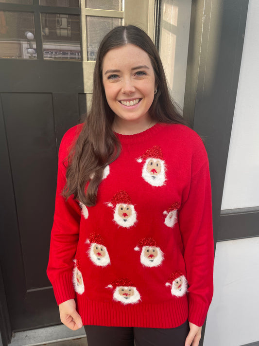 Red Santa Pullover Sweater