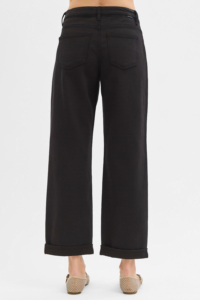 Black Relaxed Mid-Rise Barrel Jeans